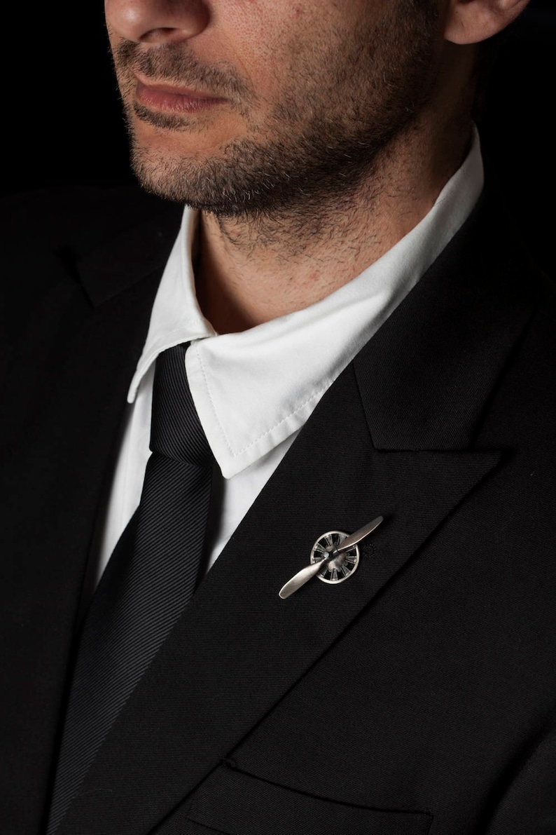 Fathers Day Gift Propeller Tie Tack Lapel Pin With Spinning Etsy