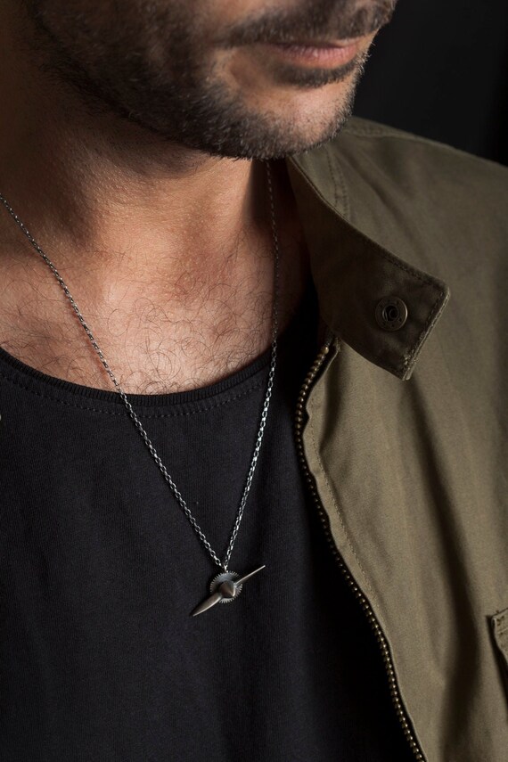 Mens Long Silver Chain Necklace Mens 