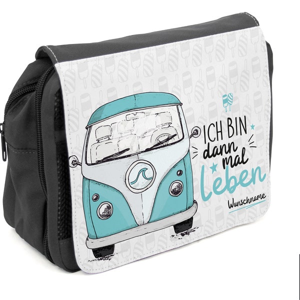 Toiletry Bag XL, Toiletry Bag Bus, Bag with Bus, Blue Toiletry Bag, Globetrotter, Bulli Bus, Gift Travelers, Bus Lover, WTL002