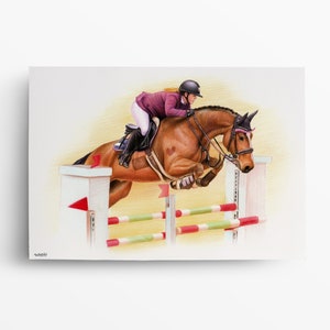 Portrait de cheval DESSIN au crayon de couleur cheval peint cheval dessin de cheval coloré dessin commandé dessiné à la main image 10