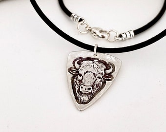 Buffalo Pendant, Nature Inspired Necklace, Birthday Gift for Best Friend