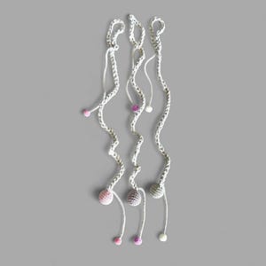 Eco friendly Cat toys, Rope with a rattle ball and pompoms, a fun combo