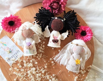 Angel Crochet Pattern, Amigurumi doll pattern, diy cute Christmas Angel decoration, Baptism gift doll