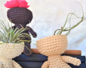 Planter Crochet Pattern, Airplant holder, Plant Pot cover, Nature home decoration, succulent, crocheted flower pot, planter, air plant pot