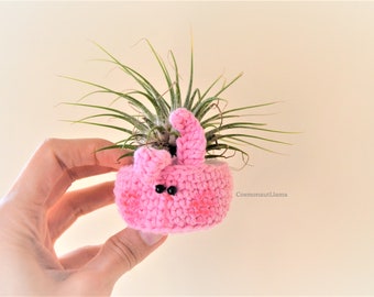 Bunny Planter Crochet Pattern, amigurumi animal basket planter crochet pattern, mini succulent planter, crochet planter, animal planter