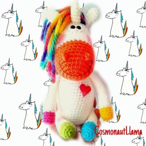 Unicorn Pattern, Crocheted Pony, Horse, Unicorn Amigurumi Pattern, Tutorial, Amigurumi Pattern Big Plush Crochet for kids, handmade gift diy