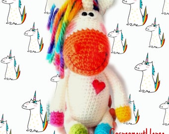 Unicorn Pattern, Crocheted Pony, Horse, Unicorn Amigurumi Pattern, Tutorial, Amigurumi Pattern Big Plush Crochet for kids, handmade gift diy