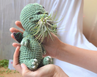 Cthulhu Planter Crochet Pattern, Mini Amigurumi Cthulhu, Lord of the Seas, diy air plant holder, desk decoration, Airplant Pot, tillandsia