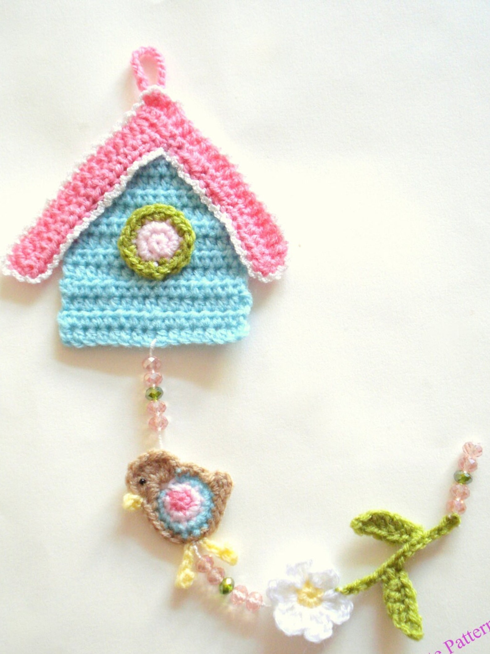 Crochet Birdhouse Pattern Garland PDF Pattern Wall Hanging Etsy