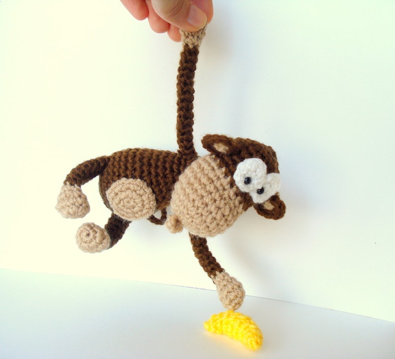 Amigurumi Pattern, Amigurumi Monkey Pattern, Crocheted Monkey Pattern with Banana, Crochet Tutorial image 2
