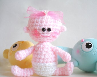 Crochet Doll Pattern, Baby Crochet Pattern, Amigurumi Baby Doll Tutorial, Crafts for kids