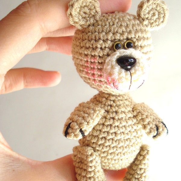 PDF Crochet Pattern, Teddy Bear Pattern, Crochet Tutorial, Amigurumi Bear Pattern - Crochet Bear Pdf Tutorial, Miniature 3.9"