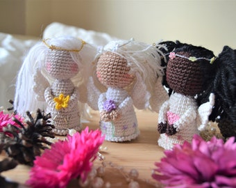 Patrón de ángel, muñeca amigurumi, lindas decoraciones navideñas para hacer tú mismo, muñeca de regalo de bautismo, ángel guardián, patrón de muñeca de ganchillo, juguetes amigurumi, lindo