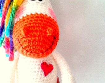Unicorn Pattern, Crocheted Pony, Horse, Unicorn Amigurumi Pattern, Tutorial, Unicorn Amigurumi Pattern Big Plush Crochet for kids, handmade