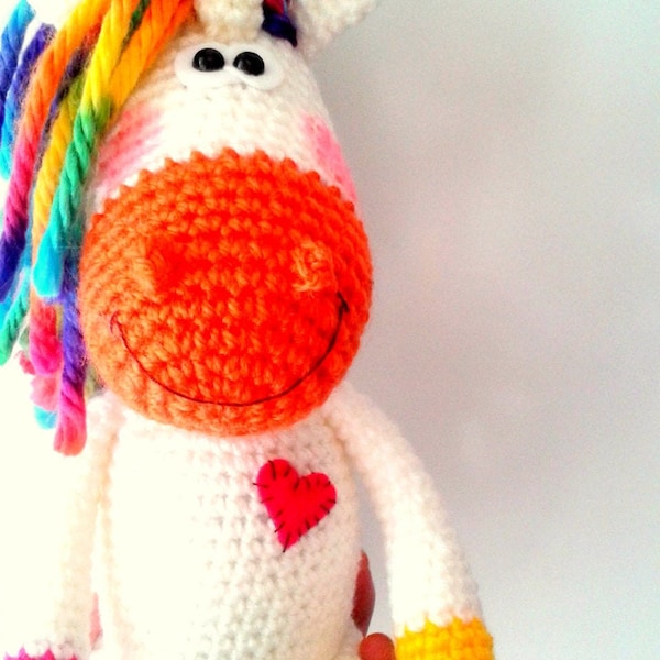 Unicorn Pattern, Crocheted Pony, Horse, Unicorn Amigurumi Pattern, Tutorial, Unicorn Amigurumi Pattern Big Plush Crochet for kids, handmade