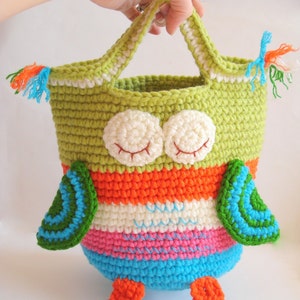 Crochet Bag Pattern Girls Purse, INSTANT DOWNLOAD PDF, Crochet Owl Purse Pattern Bag Girls Handbag image 5