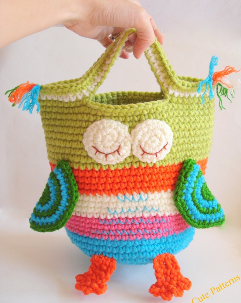 Crochet Bag Pattern Girls Purse, INSTANT DOWNLOAD PDF, Crochet Owl Purse Pattern Bag Girls Handbag image 5