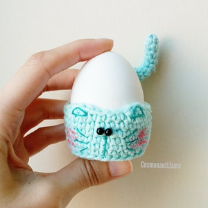 Easter Egg Crochet Pattern, egg warmer pattern, Easter gift idea, Easter egg hunt, diy, table decor, cozy, fun diy, bunny, chick, bear, cat image 3