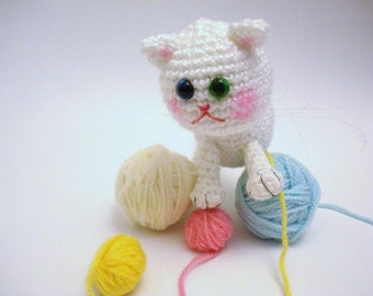 Kitty Amigurumi Pattern, Amigurumi Cat Pattern, Crochet Kitten, Amigurumi Crochet Kitty Pattern, Tutorial pet friend, gifts for kids