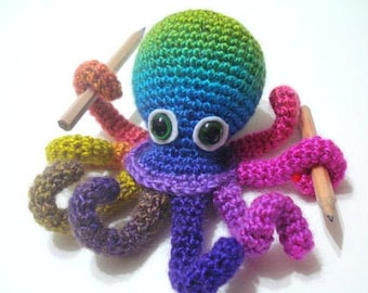 Crochet Tutorial, Octopus, Amigurumi Crocheted Octopus Pattern, Instant Download, sea creatures, jellyfish, crochet amigurumi pattern, cute