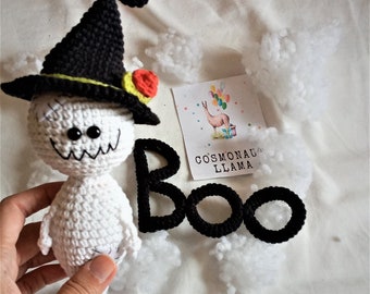 Amigurumi patroon, gehaakte geest, heksenhoed, boo haakpatroonset, Halloween home decor, cadeaus voor kinderen, heks,