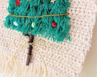 Crochet Pattern Christmas Tree ornaments, Wall hanging, New Year home decor diy tutorials, Wall hanging, door decor, Christmas decoration