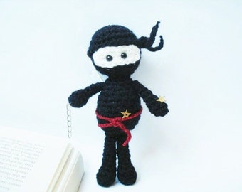 Crochet Pattern, Amigurumi Crochet Black Ninja Pattern,  Toys for boys