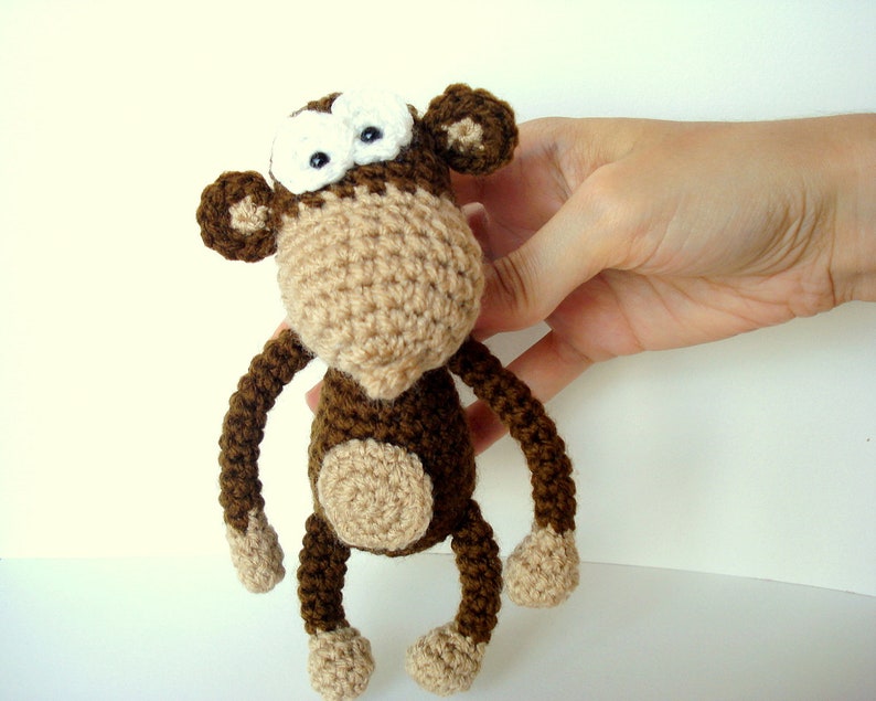 Amigurumi Pattern, Amigurumi Monkey Pattern, Crocheted Monkey Pattern with Banana, Crochet Tutorial image 4