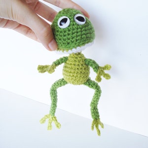 Crochet Pattern, Amigurumi Animal Tutorial, Crocheted Frog, Toys Pattern, Gifts for kids, diy, pdf, instant download, plush pattern, green image 3