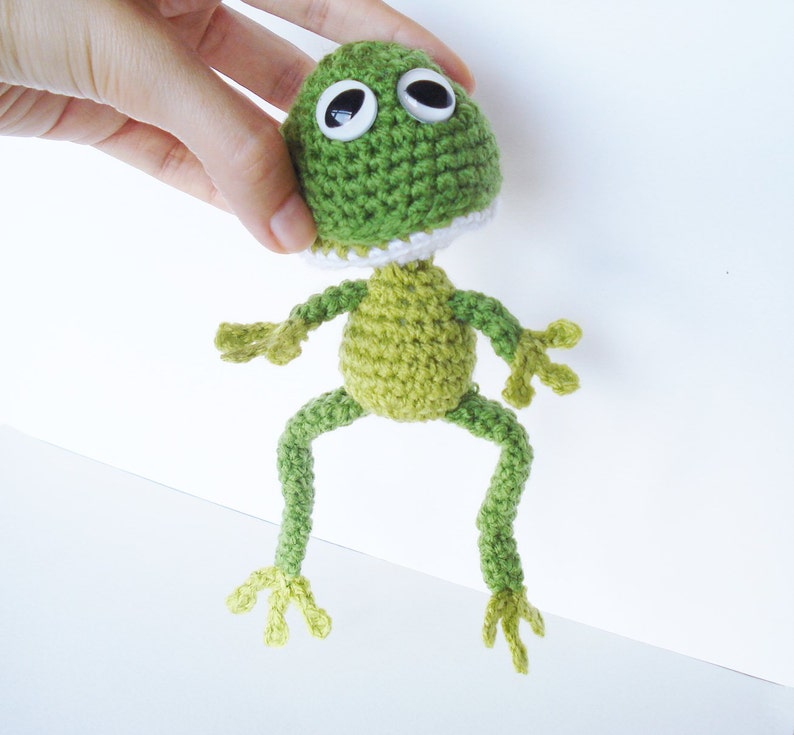 Crochet Pattern, Amigurumi Animal Tutorial, Crocheted Frog, Toys Pattern, Gifts for kids, diy, pdf, instant download, plush pattern, green image 3