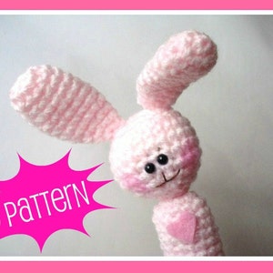 Easter bunny Crochet Amigurumi Pattern, PDF Amigurumi Bunny Crochet Finger Puppet Pattern,
