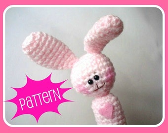 Easter bunny Crochet Amigurumi Pattern, PDF Amigurumi Bunny Crochet Finger Puppet Pattern,