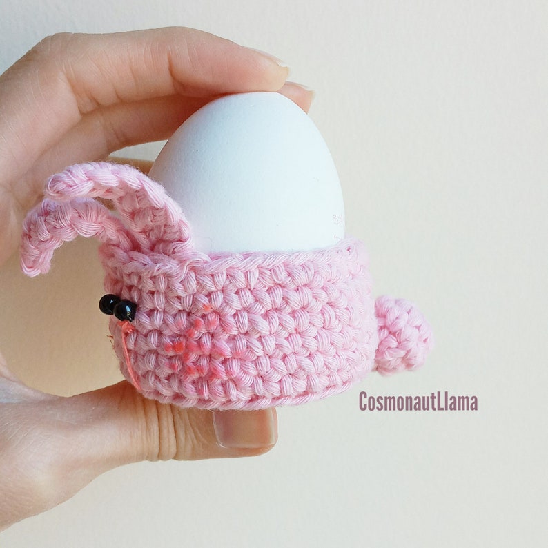 Easter Egg Crochet Pattern, egg warmer pattern, Easter gift idea, Easter egg hunt, diy, table decor, cozy, fun diy, bunny, chick, bear, cat image 10