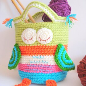Crochet Bag Pattern Girls Purse, INSTANT DOWNLOAD PDF, Crochet Owl Purse Pattern Bag Girls Handbag image 4