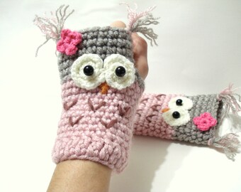Crochet Gloves Pattern, Owl Gloves Pattern, Tutorial, Amigurumi style, mittens, hand accessories, cute crochet idea,