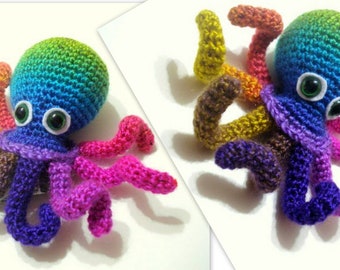 Crochet Tutorial Octopus, Amigurumi Crocheted Octopus Pattern, Crochet Pattern, Instant Download, diy Toy tutorial