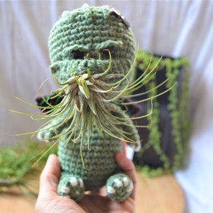 Cthulhu Crochet Plant Pot Pattern, Mini Amigurumi Cthulhu, diy air plant holder, desk decoration, Airplant Pot, tillandsia holder, image 1