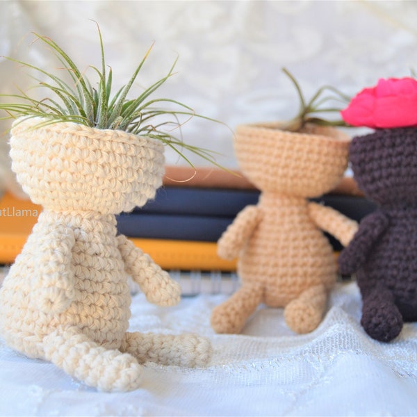 Jardinière Crochet Pattern, Airplanter, Airplant holder, Plant Pot, home decor amigurumi, succulent, decoration, pot de fleur au crochet, cosy