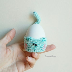 Easter Egg Crochet Pattern, egg warmer pattern, Easter gift idea, Easter egg hunt, diy, table decor, cozy, fun diy, bunny, chick, bear, cat image 7