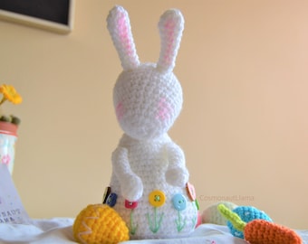 Rabbit with Free Egg and Carrot Crochet Pattern, Amigurumi Bunny tutorial, Toys patterns, Easter crochet project