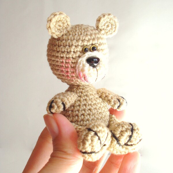 PDF Crochet Pattern, Teddy Bear Pattern, Crochet Tutorial, Amigurumi Bear Pattern - Crochet Bear Pdf Tutorial, Miniature 3.9"