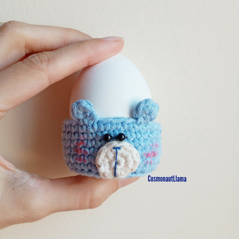 Easter Egg Crochet Pattern, egg warmer pattern, Easter gift idea, Easter egg hunt, diy, table decor, cozy, fun diy, bunny, chick, bear, cat image 6