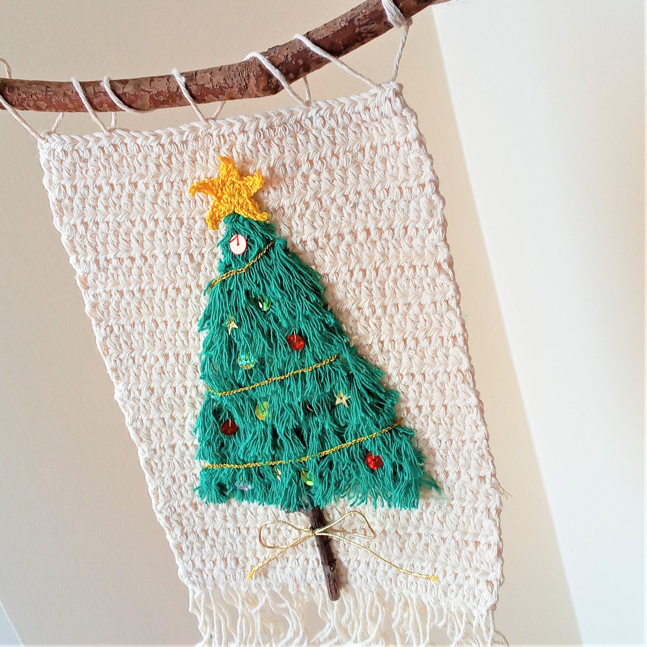 Christmas Tree Crochet Pattern Ornaments Wall Hanging New Etsy UK