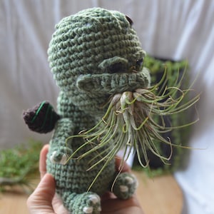 Cthulhu Crochet Plant Pot Pattern, Mini Amigurumi Cthulhu, diy air plant holder, desk decoration, Airplant Pot, tillandsia holder, 画像 10