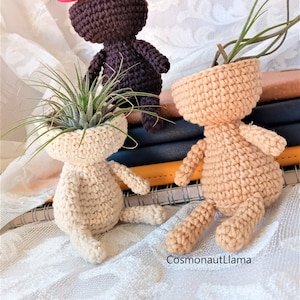 Planter Crochet Pattern, Air planter, Air plant holder, Plant Pot, home decor amigurumi, succulent, decoration, crocheted flower pot, cozy image 3