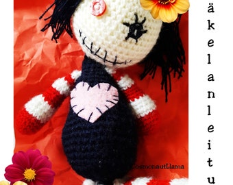 Voodoo Doll Crochet Pattern, plush tutorial, spooky dolls, toys for kids, digital download, easy beginner amigurumi, halloween crochet toy