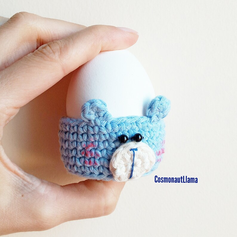 Easter Egg Crochet Pattern, egg warmer pattern, Easter gift idea, Easter egg hunt, diy, table decor, cozy, fun diy, bunny, chick, bear, cat image 9