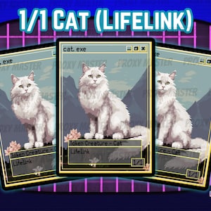 Cat 1/1 (Lifelink) Token - Bundles of 3 and 5 - Retro 8bit Pixel Art Tokens for MTG