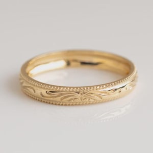 14k Solid Gold Filigree Ring - Elegant Handcrafted Statement Ring for Women - Vintage Style Jewelry