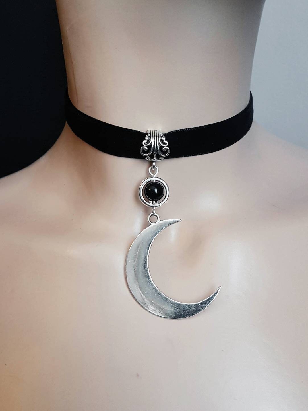 Crescent moon store choker necklace